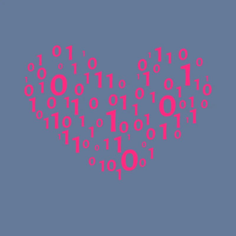 Heart Binary Coding Computer Science Gift
