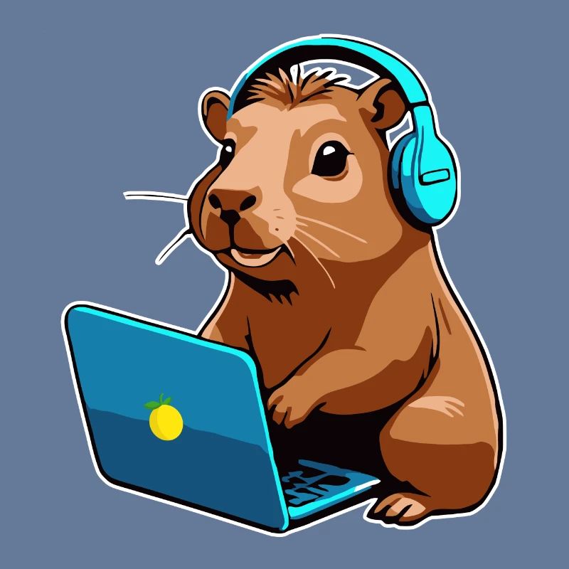 Capybara Programmer Coder Computer