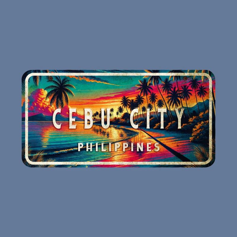 Cebu City – Tropical Retro Schild