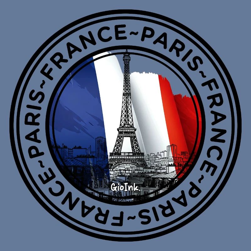 Illustration du drapeau français et de la tour Eiffel