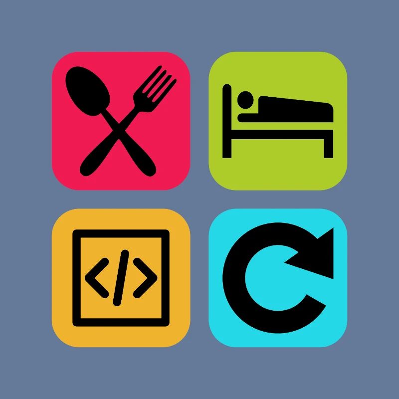 Eat Sleep Code Repeat Funny Quote Dev
