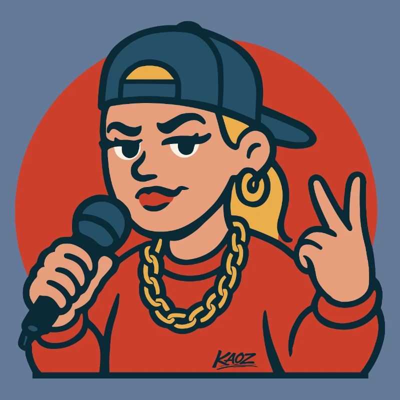 Diva du rap avec micro