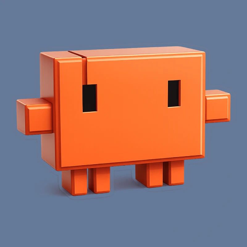 Claude Code Pixel 3D Maskottchen süßer Dev-Aufkleber