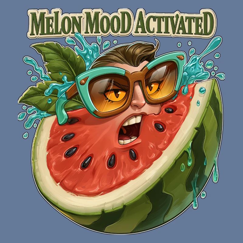 Visage drôle de pastèque activé par l’humeur de melon