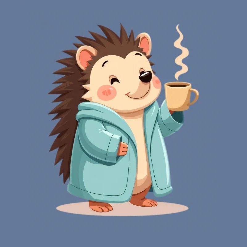 hérisson avec motif de pull de café