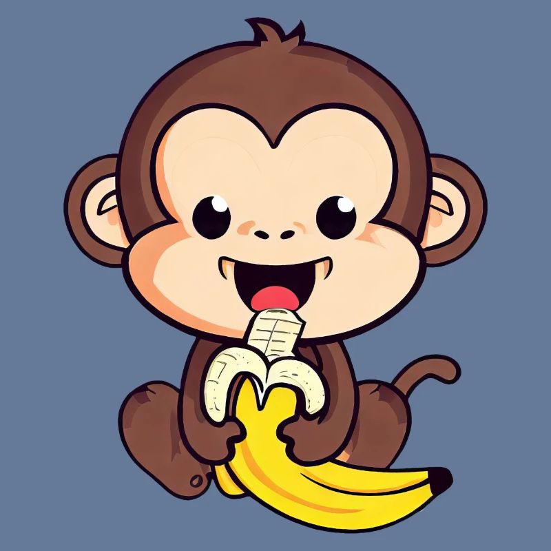cute monkey eats a banana