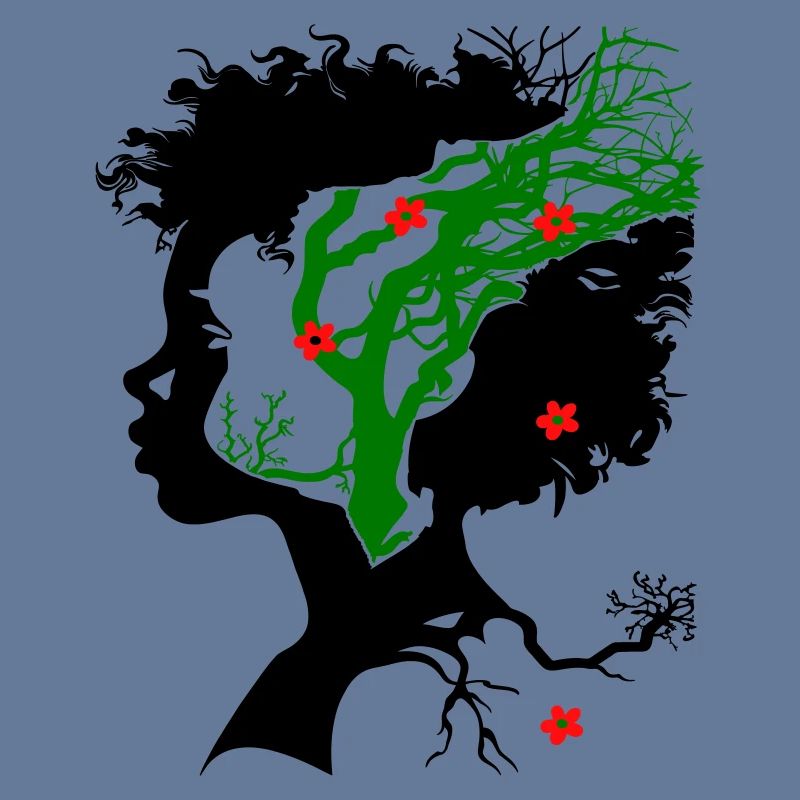 Abstrakter Baum mit Blüten