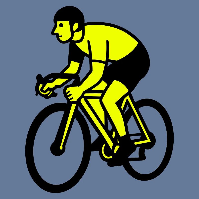 Neon Wheel Silhouette Cyclist
