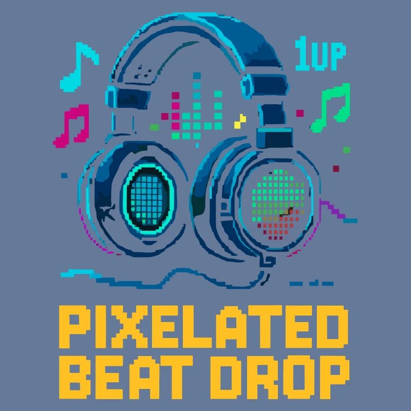 PIXELATED BEAT DROP Retro Pixel Kopfhörer 1UP