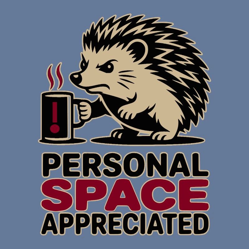 Grumpy Hedgehog Personal Space Introvert Coffee