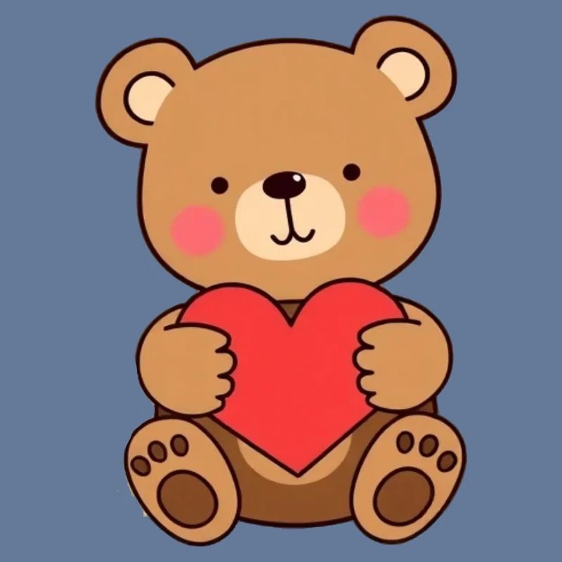 Bär mit rotem Herz Geschenk Mutter Muttertag