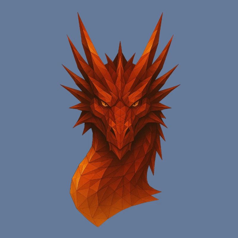 Flammender Lowpoly Drache