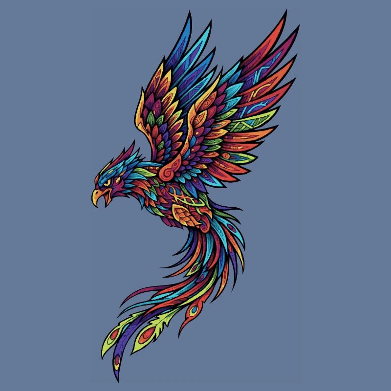 Neon Phoenix on Black