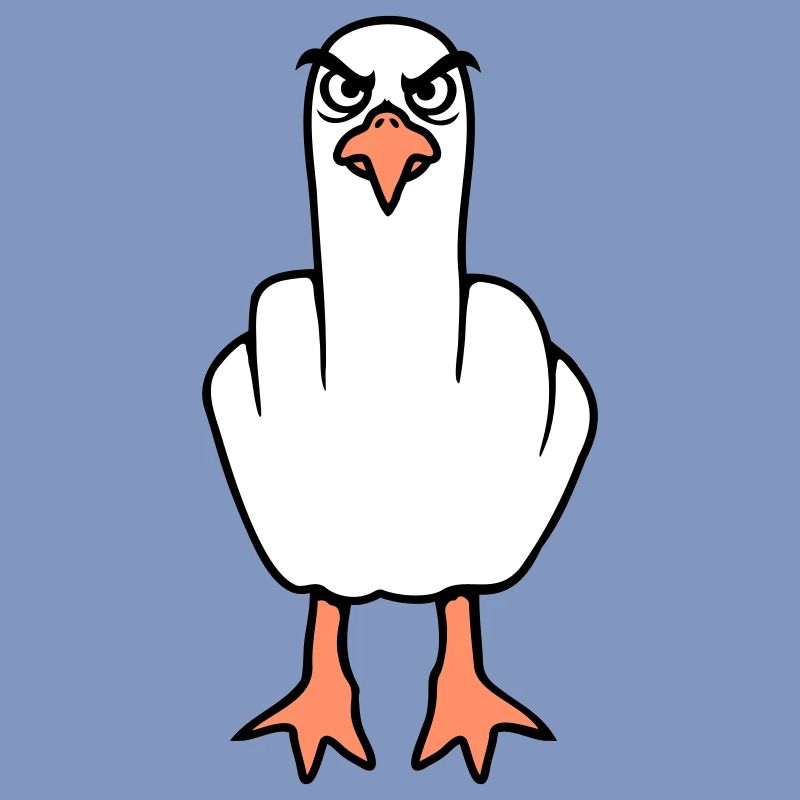 Mouette majeur insulte doigt puant vilain
