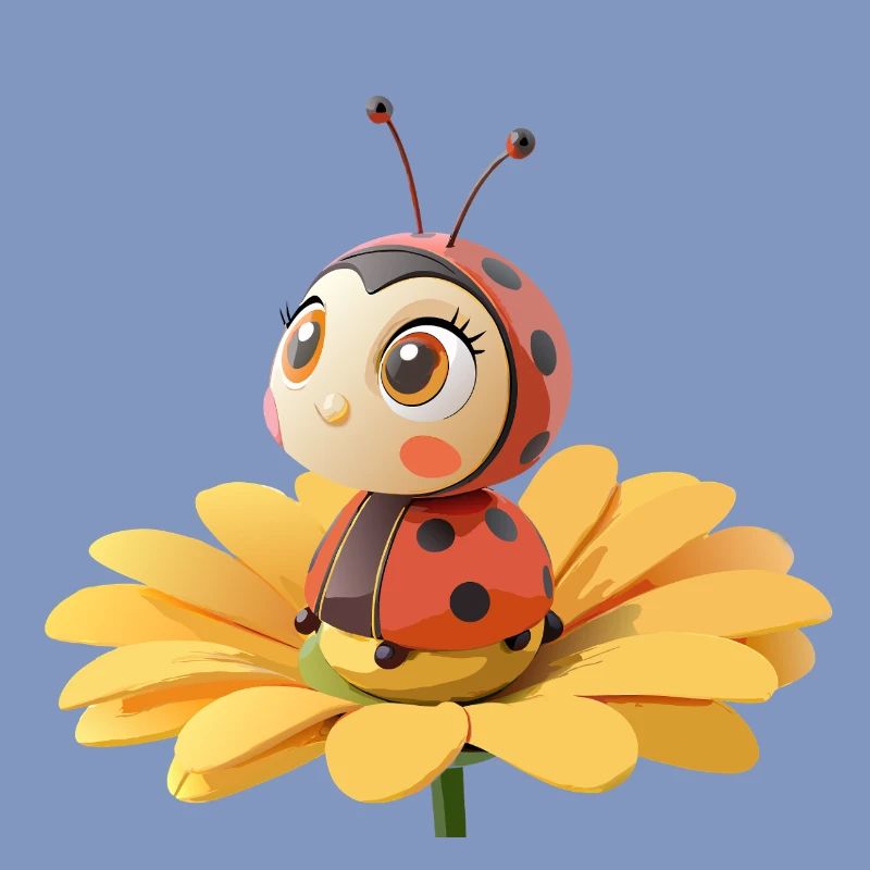 Cute ladybug on a flower