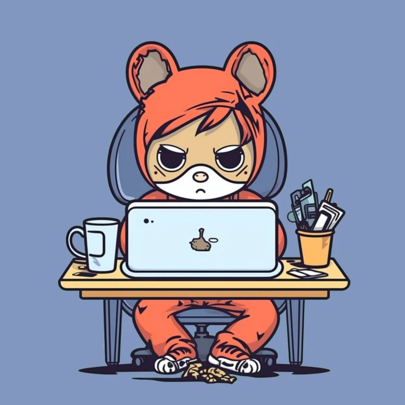 Grumpy Coder in Hoodie