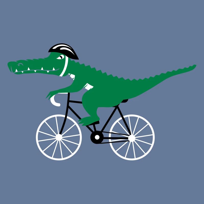 crocodile on bicycle