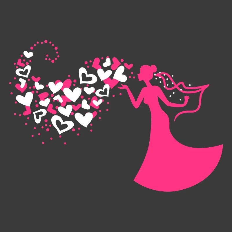 Bride with heart cloud