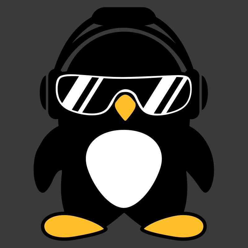 Pinguin mit Kopfhörer