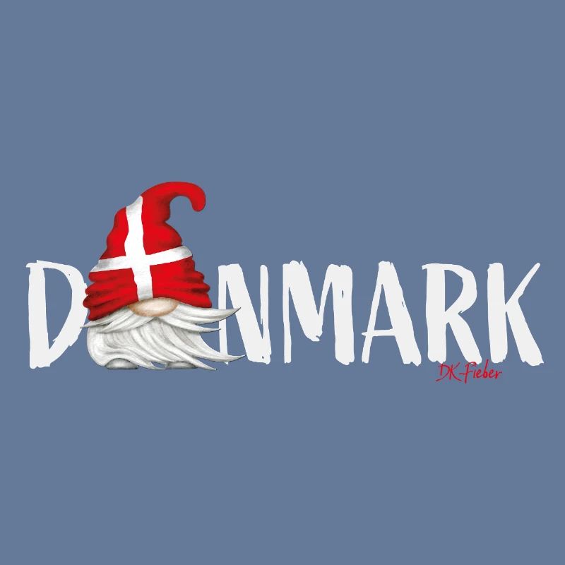 Danmark Lettrage Gnome Danemark Drapeau