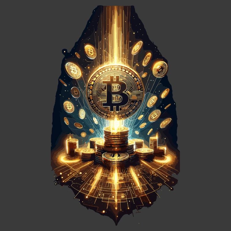 Bitcoin Explosion Digital Artwork