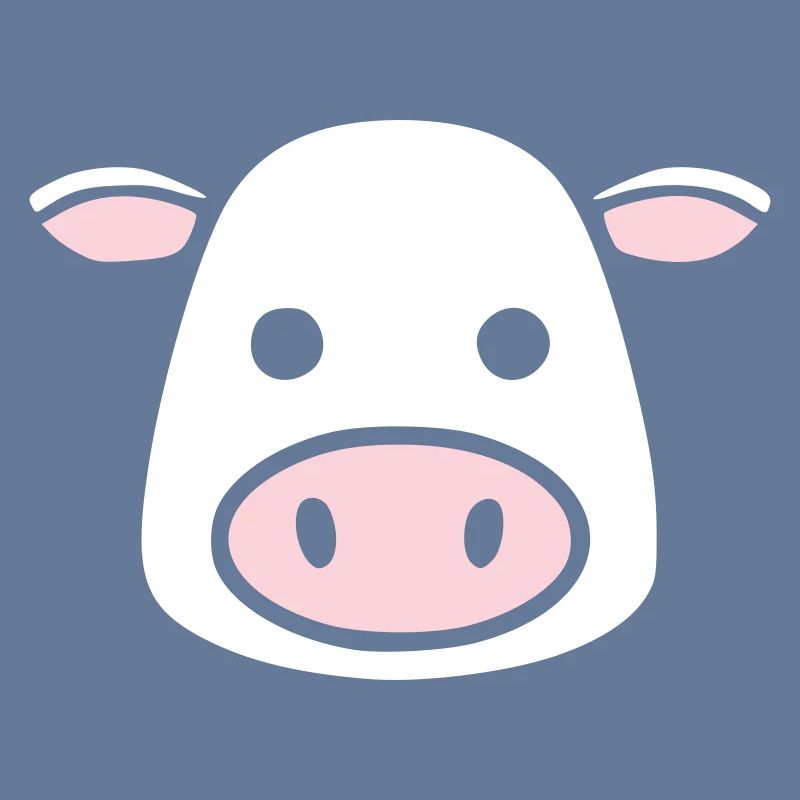 Cute Cow Head Face Comic Vector