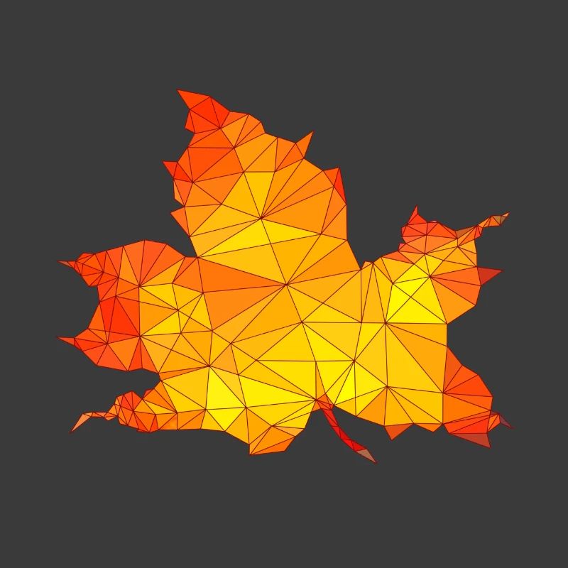 Polygonal Autumn Maple Tree Leaf Poly Art