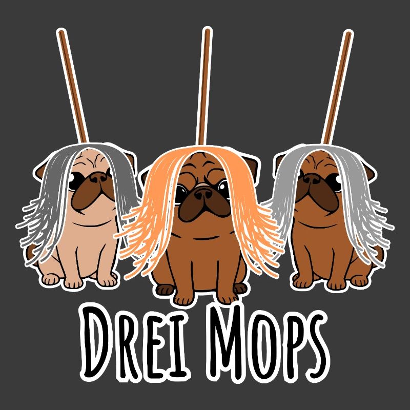 Zwei Mops - Hunde oder Putzgeräte? Hunde Humor?