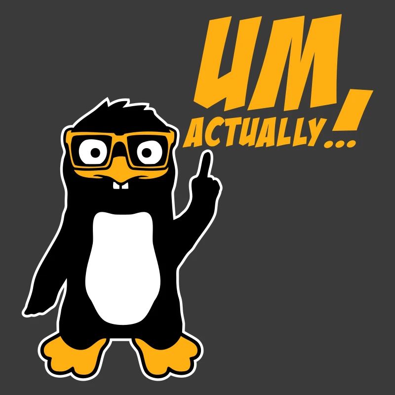 Penguin To Actually Funny Nerd Smartass Logo