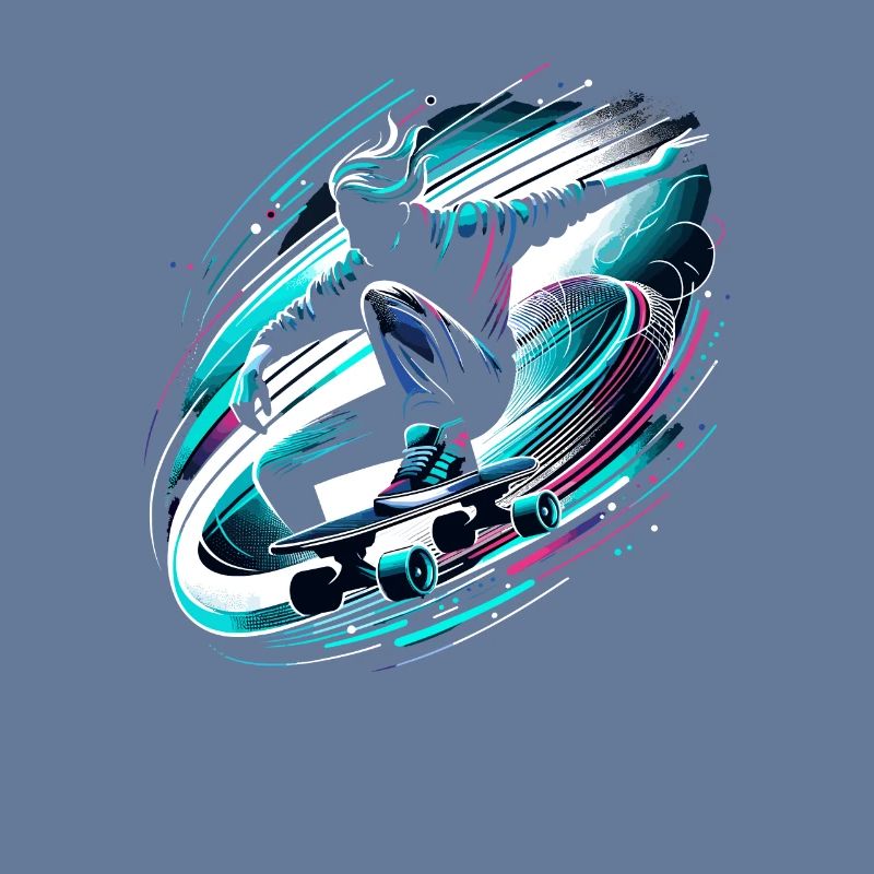 Longboarder auf Skateboard oder Longboard