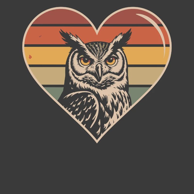 Retro Eule Herz Design