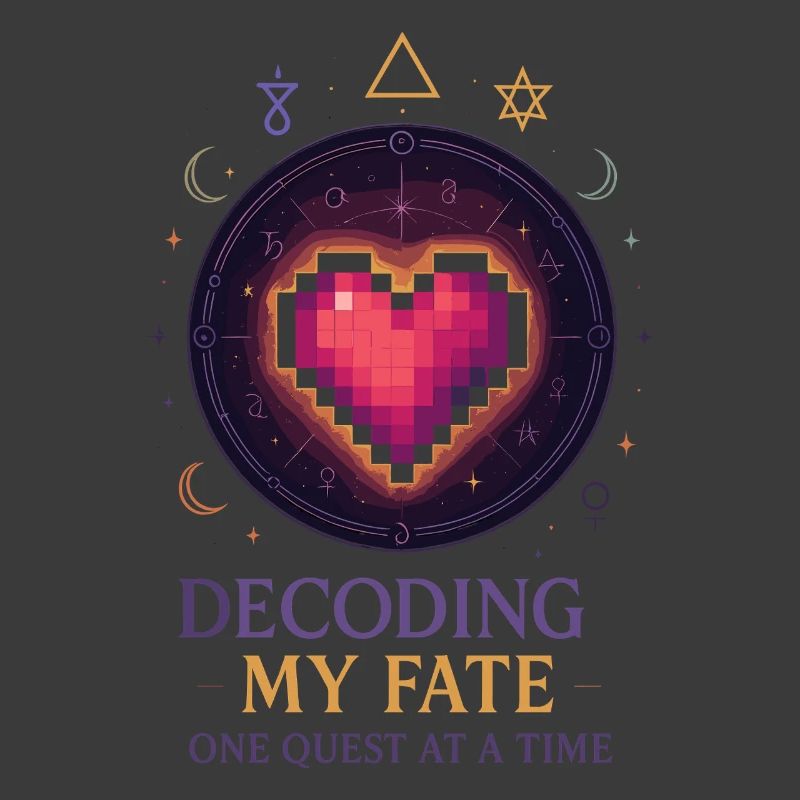 Décoder le destin : Pixel Art du cœur