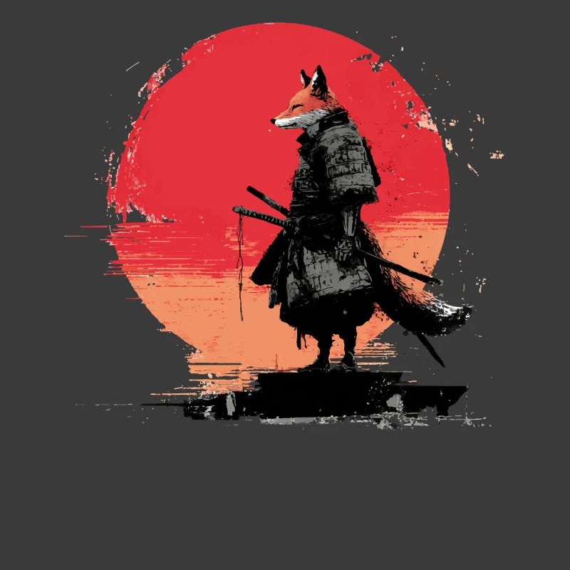 Fox Samurai au coucher du soleil