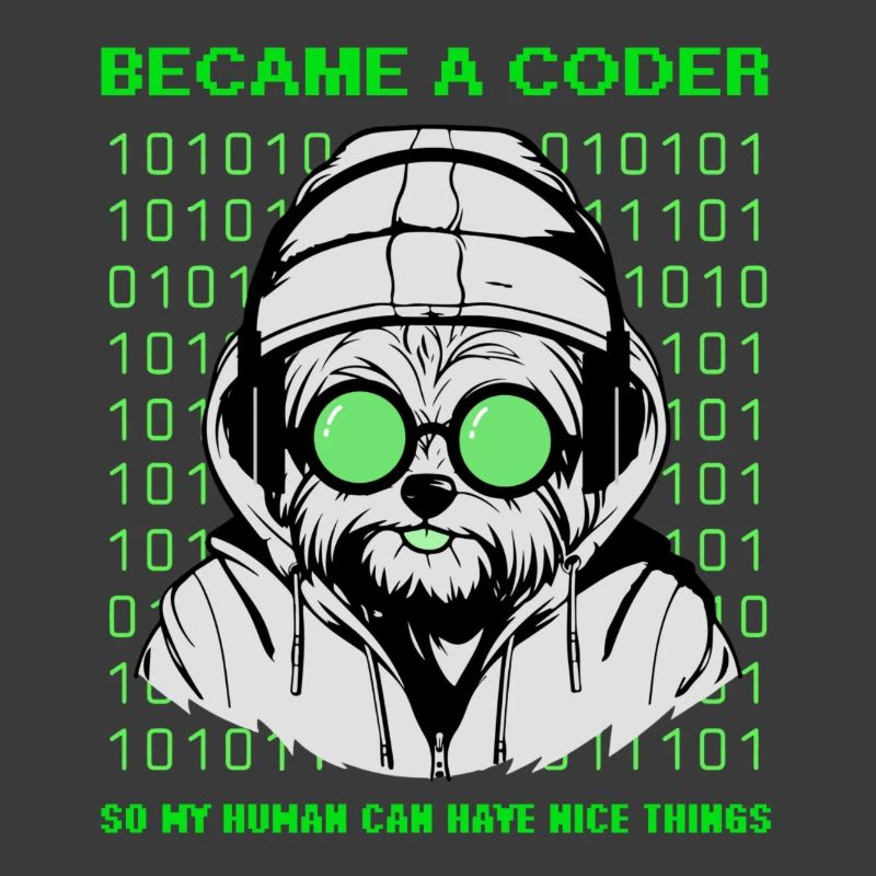 Became a Coder – Hacker Dog Binary Look