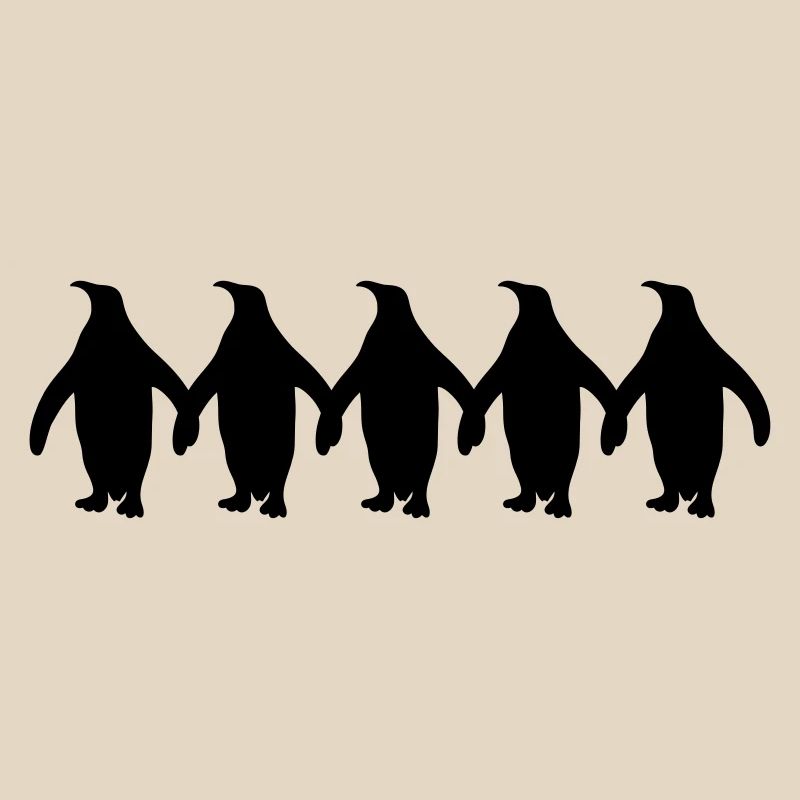 Penguins chain hands holding pattern fun