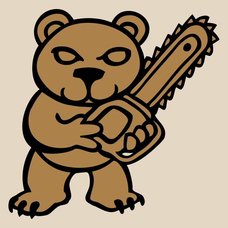 teddy bear pruner bear chainsaw fun naughty