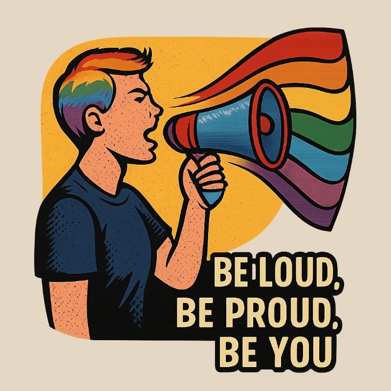 LGBTQ-Regenbogen-Megaphon-Illustration