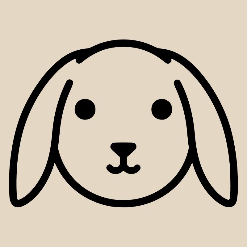 Cute floppy ear bunny rabbit head