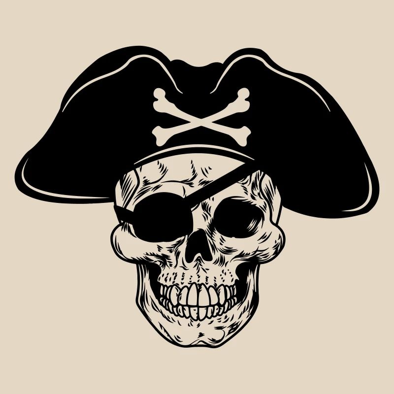Chapeau de pirate crâne et cache-œil