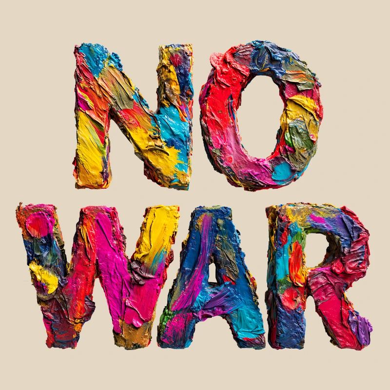 Pas de guerre Déclaration colorée