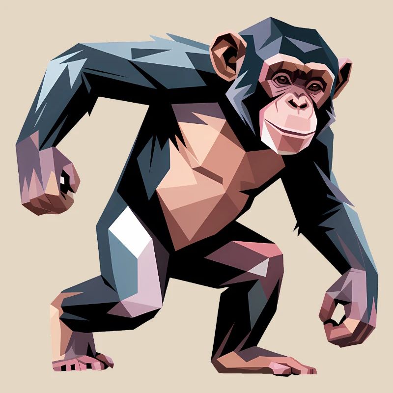 Monkey - Cool Low Poly Logo