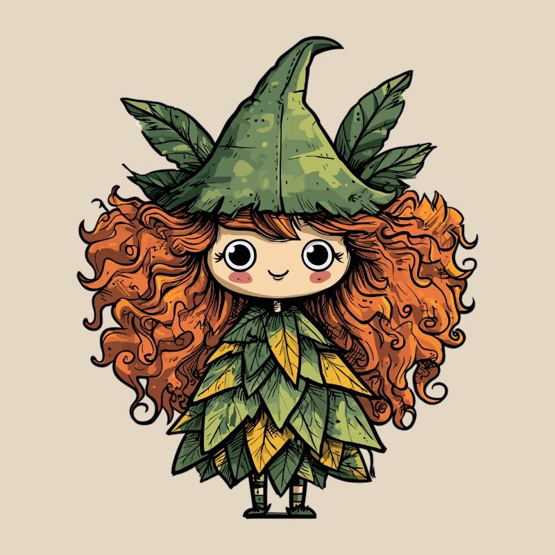 Robe de feuille de fée de la forêt