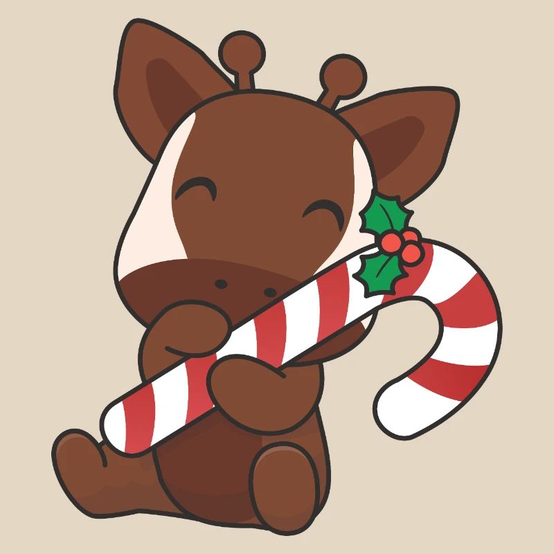 Mignon okapi de Noël avec canne à sucre