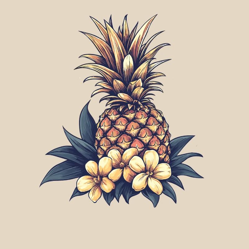 Tropical Pineapple Blossom Pattern
