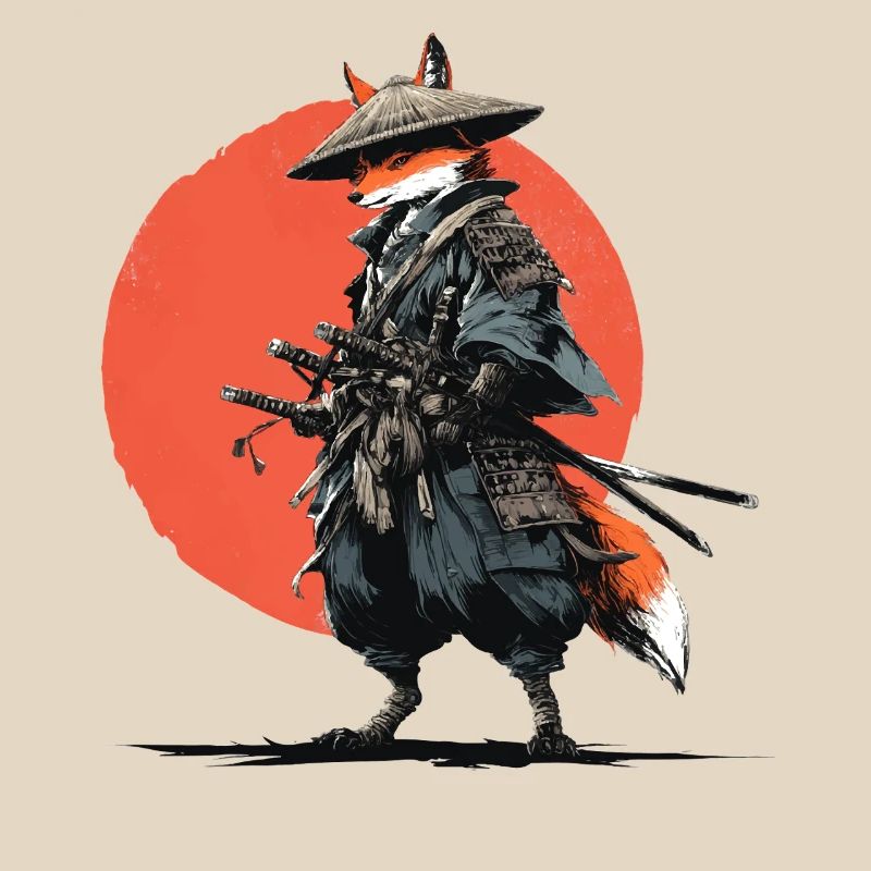 Fuchs-Samurai unter Ember Sun