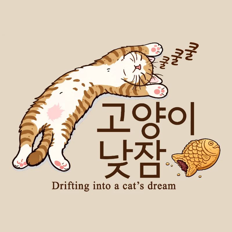 Rêve de chat coréen endormi