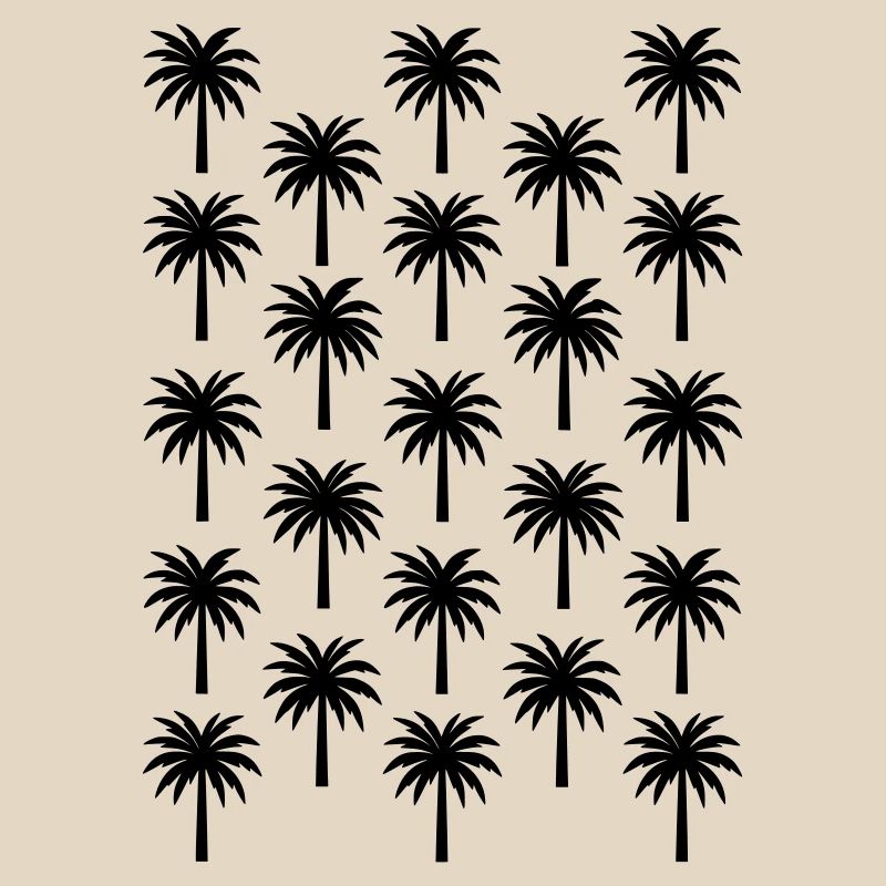 Palm Tree Pattern Black Palm Tree