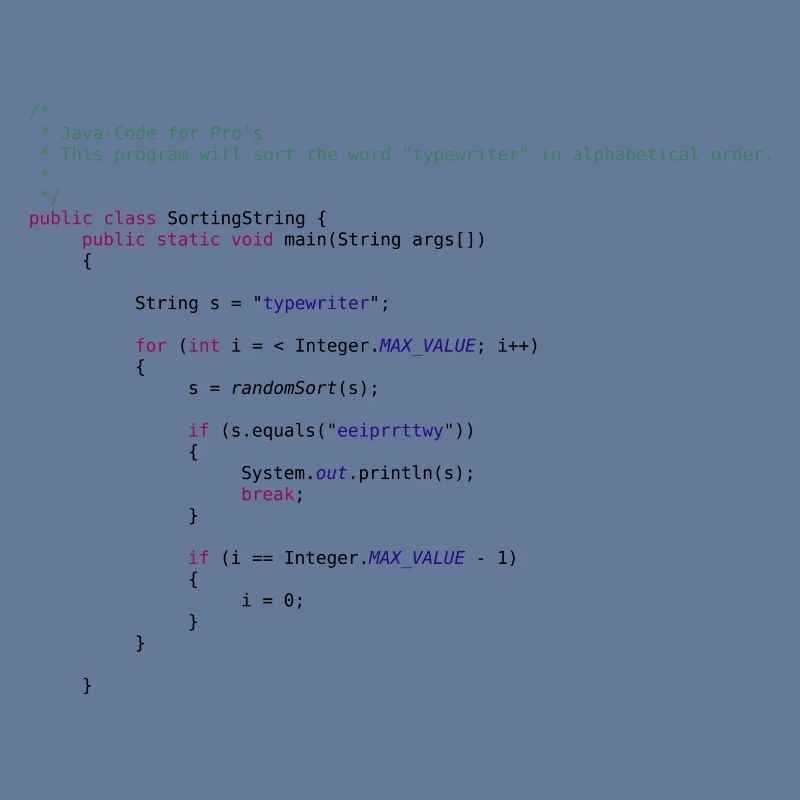 code Java drôle pour trier