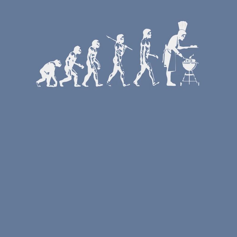 Evolution grillen Fleisch Witz Spaß Mann Geschenk