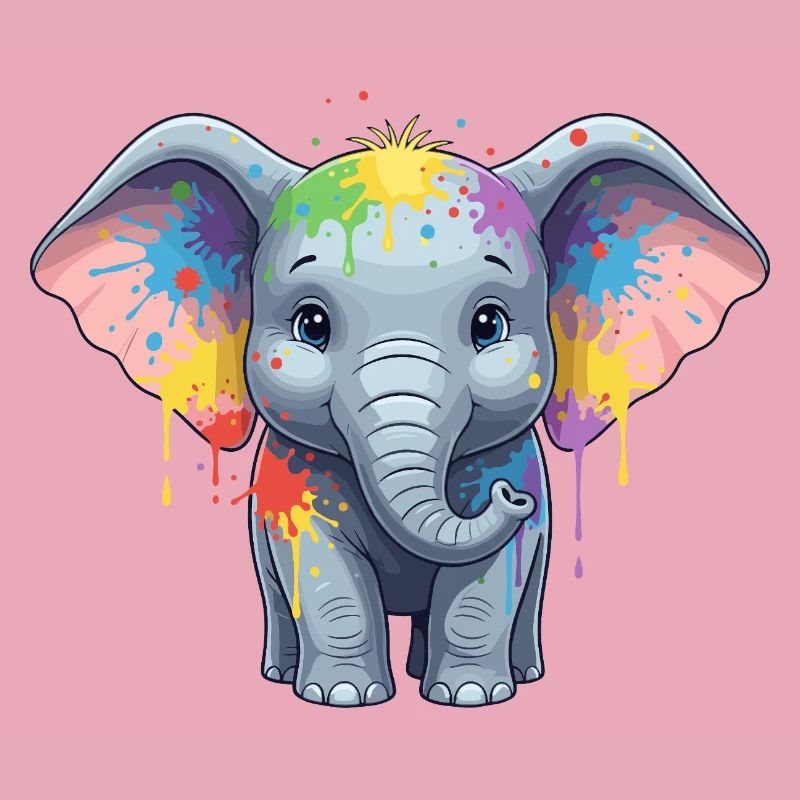 Bunter Elefanten-Splash